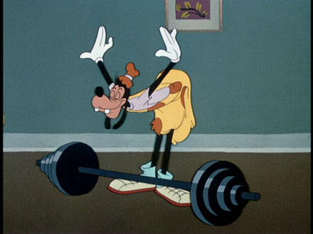Image result for disney goofy weight lift