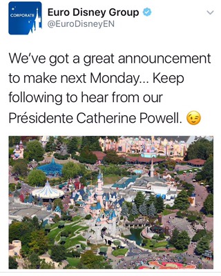 Disneyland Paris to make ‘big’ announcement on Monday 